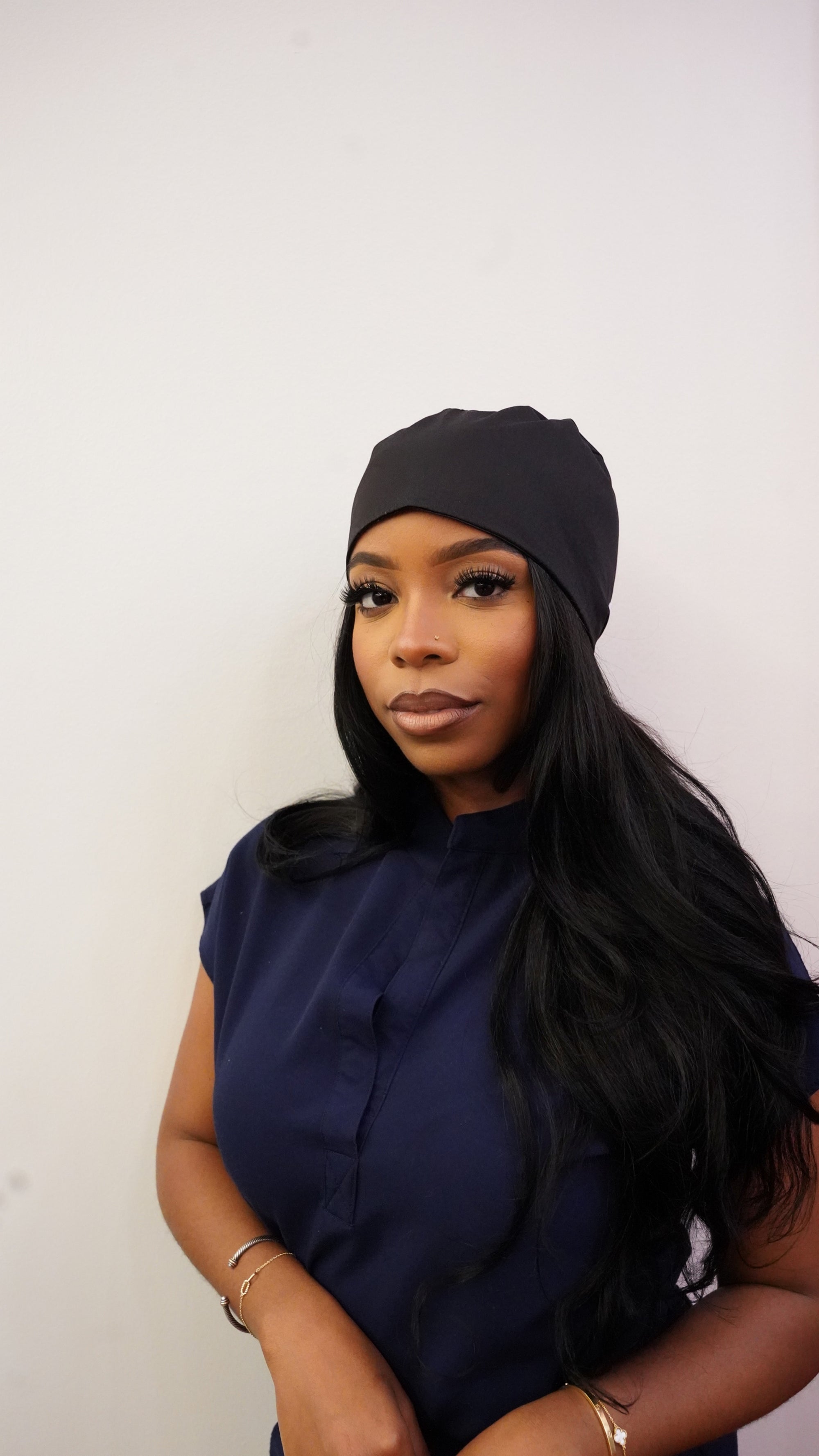 "Carry your Cross" satin lined classic scrub cap (plain)